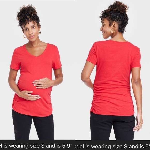 Isabel Maternity by Ingrid & Isabel Tops - Short Sleeve V-Neck Maternity T-Shirt - Isabel
Maternity by Ingrid & Isabe|Red S